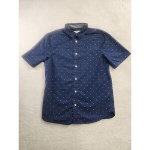 H&M Boy's L.O.G.G. Blue short sleeve Button Down Shirt  Size 12-13  Nautical